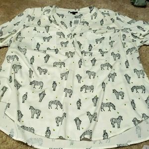 Zebra Print Torrid Plus Sized Blouse
